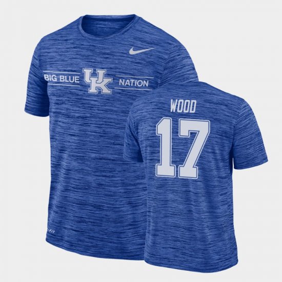 #17 Walker Wood GFX Velocity University of Kentucky Sideline Legend Performance Mens Royal T-Shirt 232202-428