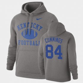 #84 Izayah Cummings Retro Football Kentucky Pullover Men's Heathered Gray Hoodie 446304-226 #84 Izayah Cummings Retro Football Kentucky Pullover Men's Heathered Gray Hoodie 446304-226