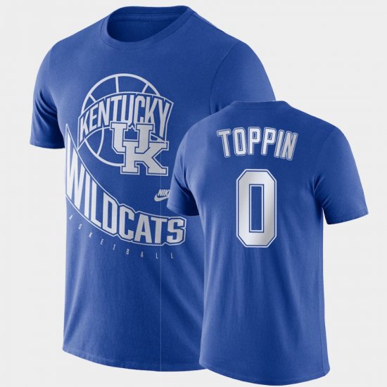 #0 Jacob Toppin Retro Basketball UK Mens Royal T-Shirt 726808-984