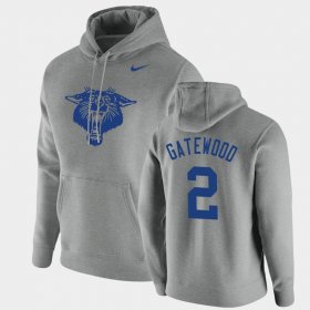 #2 Joey Gatewood Vintage School Logo UK Pullover Mens Heathered Gray Hoodie 194883-547