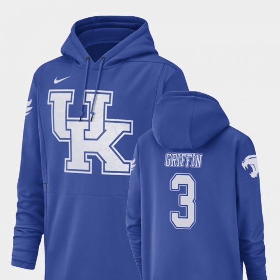 #3 Jordan Griffin Champ Drive Kentucky Football Performance Men\'s Royal Hoodie 662669-125