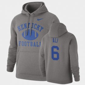 #6 Josh Ali Retro Football Kentucky Wildcats Pullover Mens Heathered Gray Hoodie 171591-148 #6 Josh Ali Retro Football Kentucky Wildcats Pullover Mens Heathered Gray Hoodie 171591-148