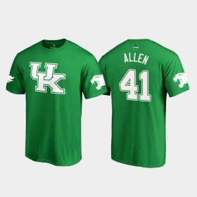 #41 Josh Allen St. Patrick's Day Kentucky Wildcats White Logo College Football Mens Kelly Green T-Shirt 262243-130