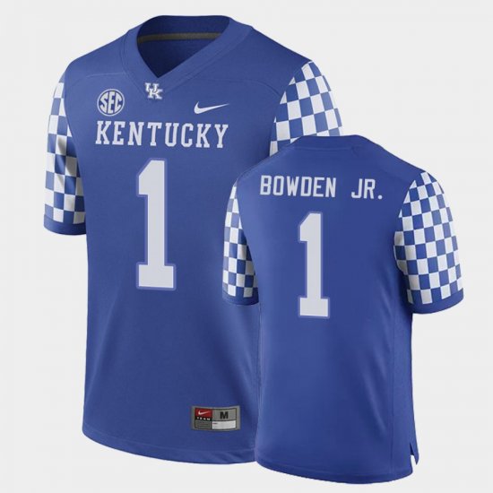 #1 Lynn Bowden Jr. College Football Wildcats Game Men\'s Royal Jersey 951504-570