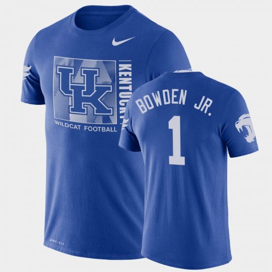 #1 Lynn Bowden Jr. Team Issue Wildcats Performance Men Royal T-Shirt 381653-543