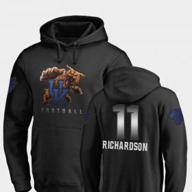 #11 Tavin Richardson Midnight Mascot Kentucky Wildcats Football Mens Black Hoodie 390461-165