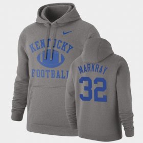 #32 Tyler Markray Retro Football UK Pullover Men's Heathered Gray Hoodie 591486-266