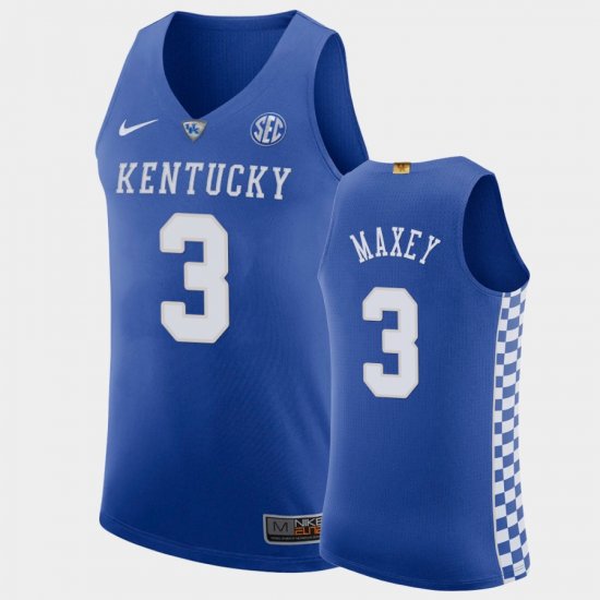 #3 Tyrese Maxey Authentic UK College Basketball Men\'s Royal Jersey 979839-747