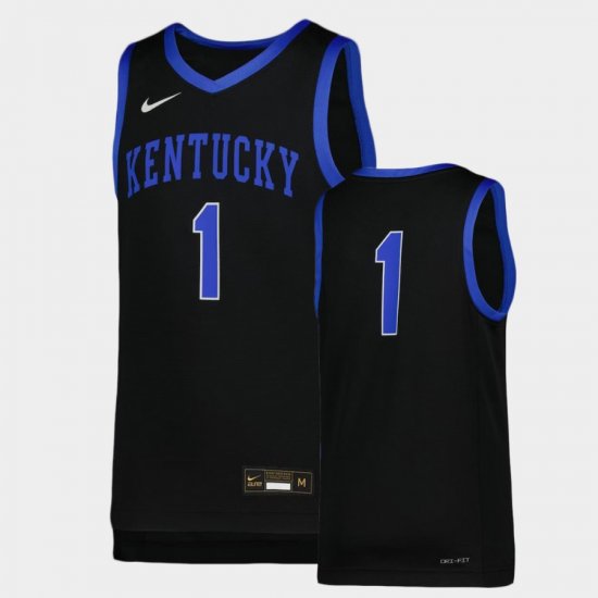 #1 Replica Kentucky Icon Youth Black Jersey 626663-783