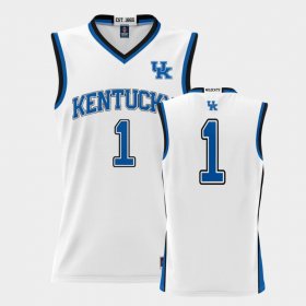 #1 College Basketball Kentucky Basketball ProSphere Men's White Jersey 958291-587