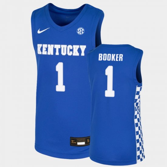 #1 Devin Booker Replica UK Basketball Youth Royal Jersey 517042-394